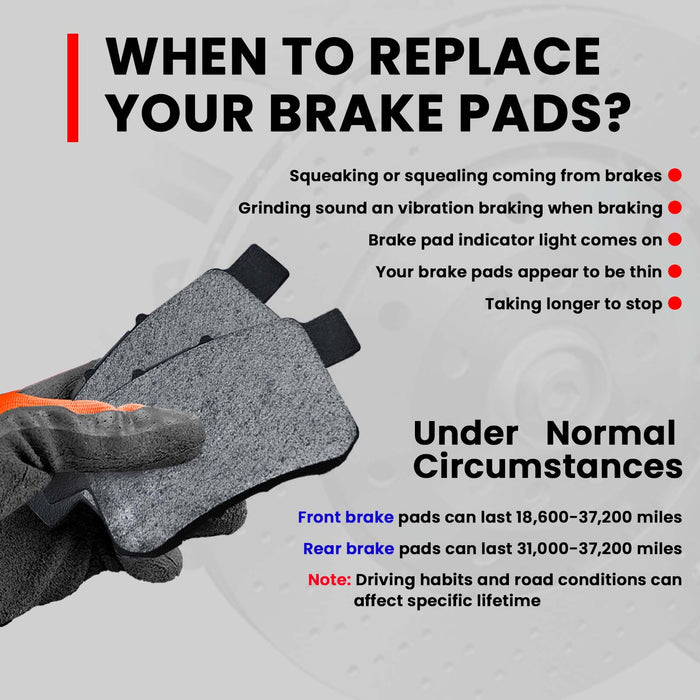 Vigor 1H 2164 Rear Ceramic Brake Pads for 2009-2014 Acura TSX OEM EHT1336H