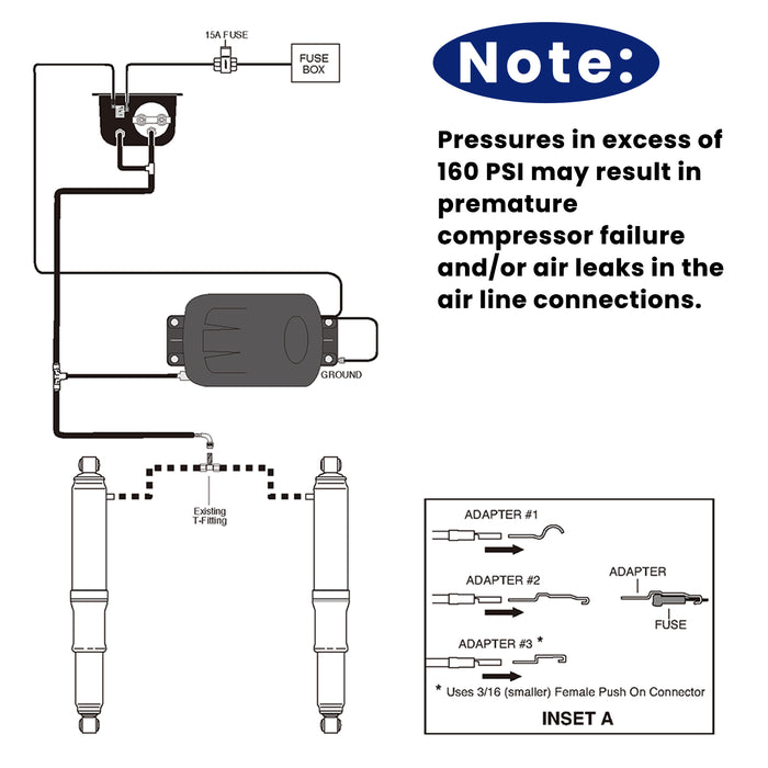 On Board Air Compressor and Pressure Gauge for Ram,Chevy OEM 25804