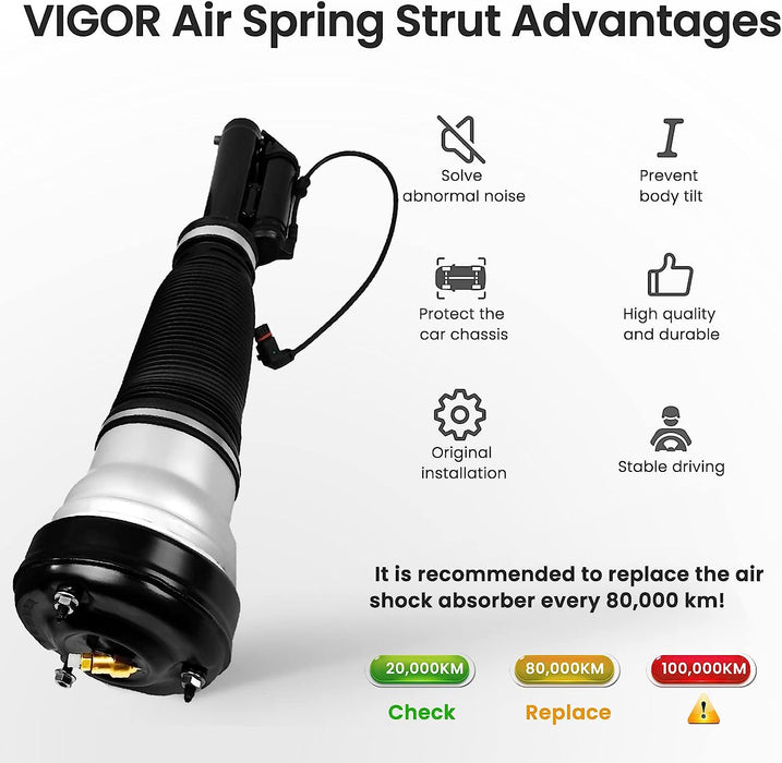Vigor Front Air Shock Absorber Compatible with Mercedes Benz W220 S280 S320 S350 S420 S430 S500 S600 1999-2006 Air Strut, OEM Number 2203202438, 2203205113