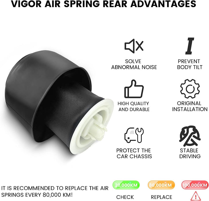 Vigor Rear Air Suspension Spring Bag Compatible with BMW 535i, 535i GT, 550i, 550i GT OEM Number 37106781828, 37106781843