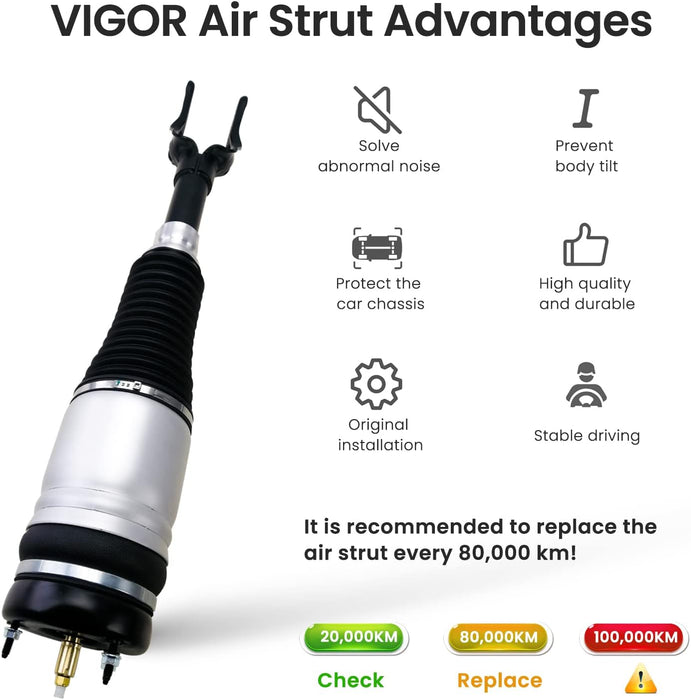 VIGOR Front Air Shock Absorber Compatible with 2011-2015 Jeep Grand Cherokee WK2 / SRT / SRT8 / Laredo/Limited/Overland/Summit Car Air Strut, OEM Replace Number 68029903AC