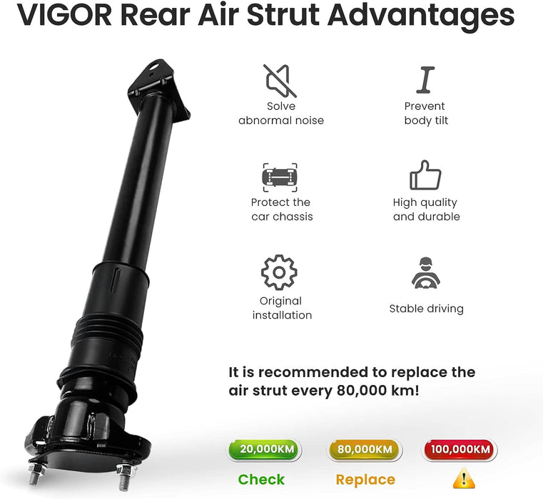 VIGOR Rear Air Strut Absorber Compatible with 2012-2016 Benz W166 ML-Class X166 GL-Class without ADS Car Air Spring Shock, OEM Replace Part Number 1663200030, 1663200530, 1663201130