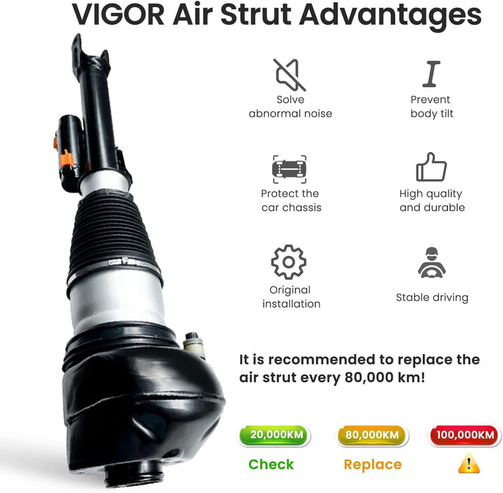 VIGOR Front Air Shock Absorber with EDC Compatible with 2016-2022 BMW 7-Series G11 G12 740 745 750 760 2WD Car Air Strut OEM Replace Number 37106877553, 37106874587