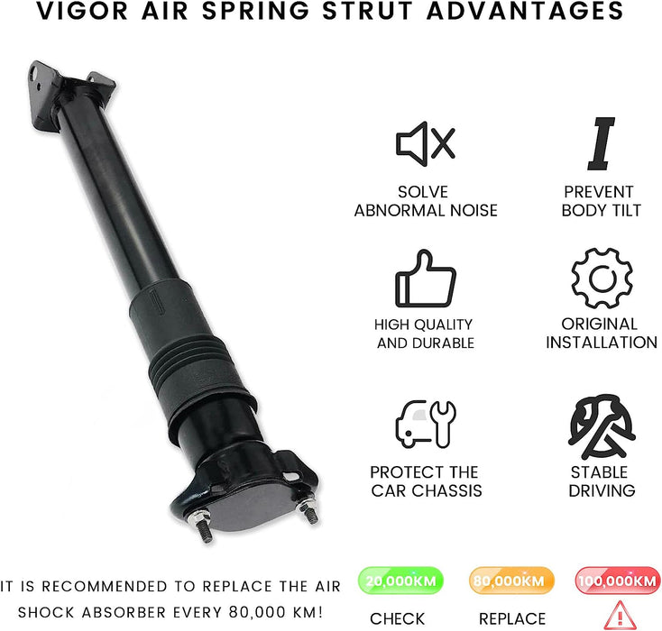 Vigor Rear Air Shock Absorber Compatible with Benz W164 ML320 ML350 ML500 ML550 ML63 AMG Car Air Strut, OEM Number 1643201531, 1643201631, 1643202431