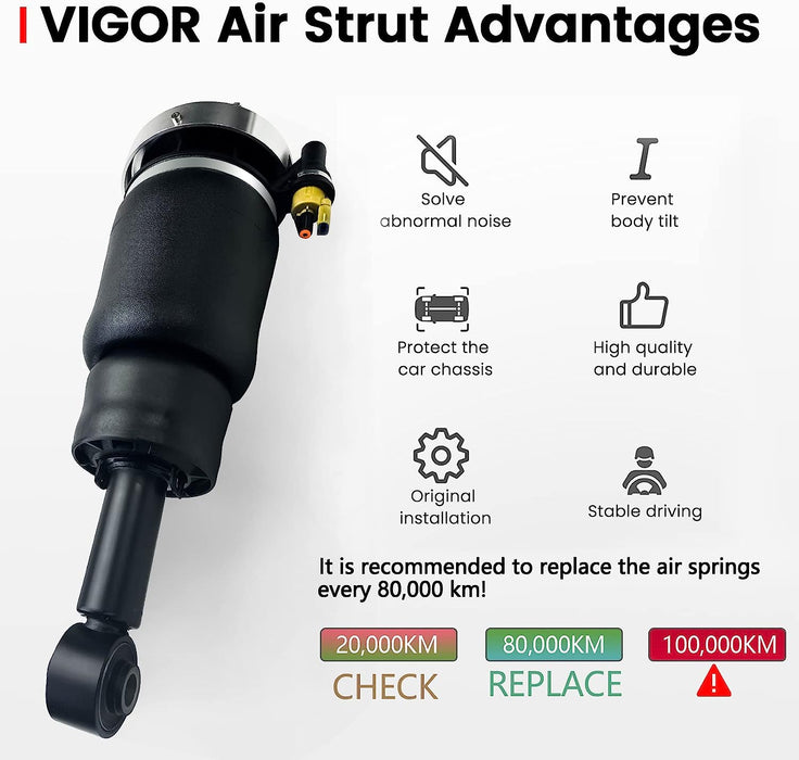 VIGOR Rear Air Strut Absorber, Compatible with 2002-2007 Lincoln Navigator and Ford Expedition Car Air Suspension Shock, OEM Replace Part Number 6L745A965AC