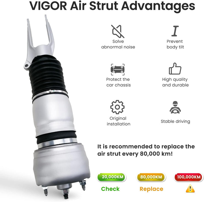 VIGOR Front Air Shock Absorber Compatible with 2010-2016 Porsche Panamera 970 Car Air Strut OEM Replace Number 97034305108, 97034305109, 97034305110