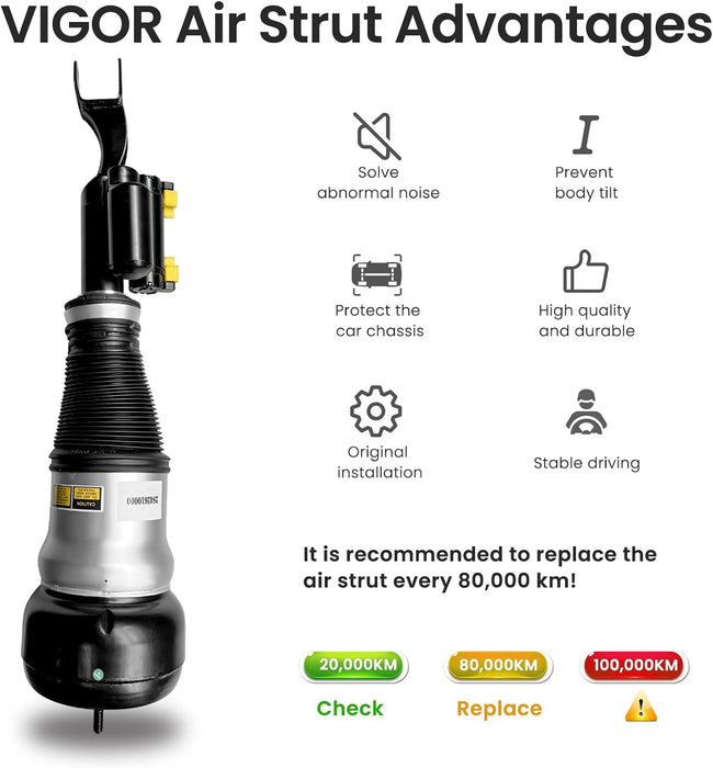 VIGOR Front Air Shocks Absorber Compatible with 2014-2018 Benz S-Class W222 4Matic Car Air Strut, OEM Replace Number 2223208113