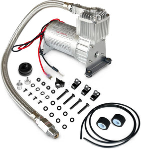 High-Performance 100C Air Ride Suspension Compressor Kit with 1/4" NPT Check Valve – Fits Car Horns, Air Suspension, Vehicle & Motorcycle Tires, Air Tools