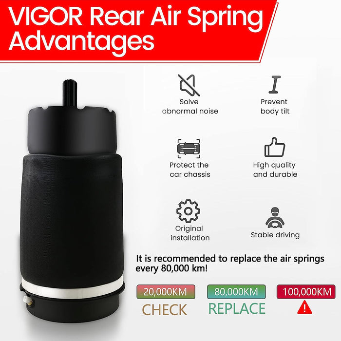 Vigor Rear Left/Right Air Suspension Spring Bag Compatible with Range Rover L322 RKB000151