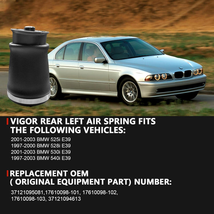 VIGOR Rear Air Spring Bag 1997-2003 BMW 540i 530i 528i 525i E39 37121095081, 17610098-101