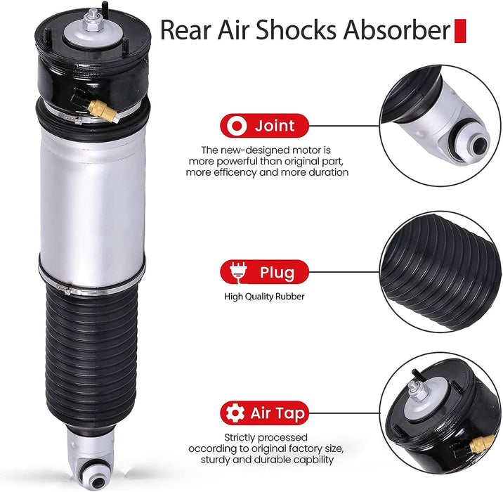 VIGOR Rear Left or Right Air Shocks Absorber without EDC Compatible with 2002-2008 BMW 7 Series E65/E66 745I, 745LI, 760I, 760LI Car Air Suspension, OEM Number 37126785537
