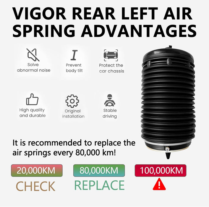 VIGOR Rear Air Suspension Spring Bag Compatible with 2010-2018 Audi A6 S6 RS6 C7 A7 S7 4G Car Air Spring 4G0616001B, 4G0616001K 670037519, 670100715