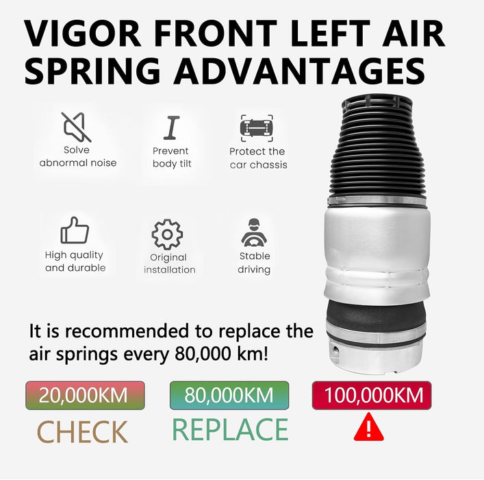 VIGOR Front Left/ Right Air Suspension Spring Bag Compatible with 2007-2015 Audi Q7, VW Touareg, Porsche Cayenne Car Air Spring, OEM Replace Number 7L6616039E, 7L661603
