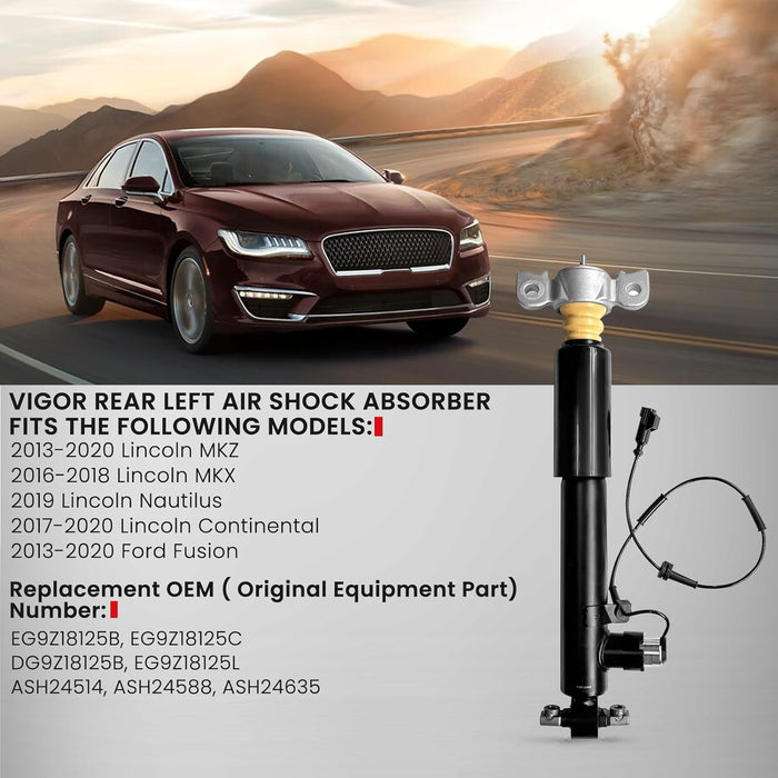VIGOR Rear Air Shock Absorbers 2013-2020 Lincoln MKZ DG9Z18125B, EG9Z18125B, EG9Z18125C