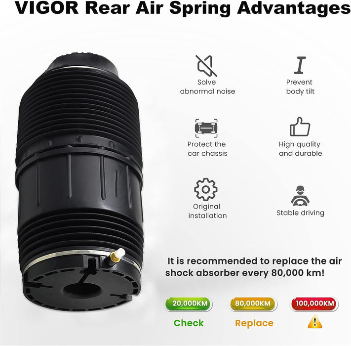VIGOR Rear Air Suspension Spring Compatible with 2017-2022 Porsche Panamera 971, Bentley 975, Flying Spur Continental GT Car Air Spring, OEM Replace Number 971616025, 971616025E