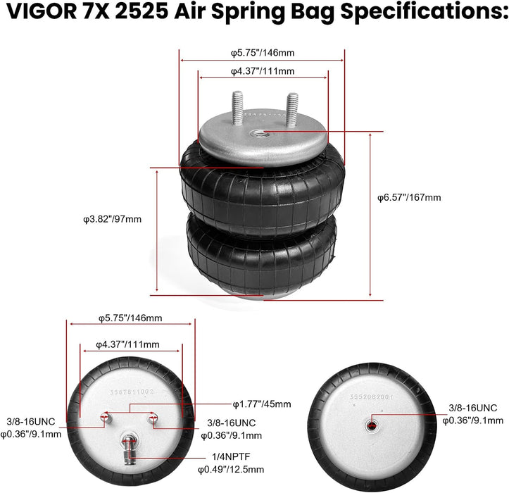VigorLift 5000 Air Spring Suspension Kit- TR2525 Compatible with 2009-2014 Ford F150