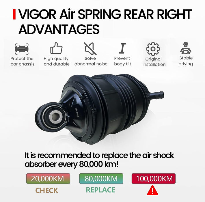 VIGOR Rear Air Spring Compatible with Benz CLS500 CLS550 E280 E300 E320 E350 E550 E55 AMG Air Suspension, OEM Replace Part Number 211320082580, 2113200825
