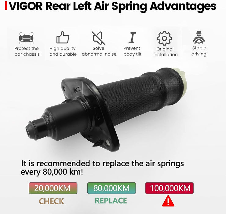 VIGOR Rear left or Right Air Suspension Spring Compatible with 1999-2006 Audi A6 C5 and Allroad Quattro Wagon Car Air Struts, OEM Replace Part Number 4Z7616052A