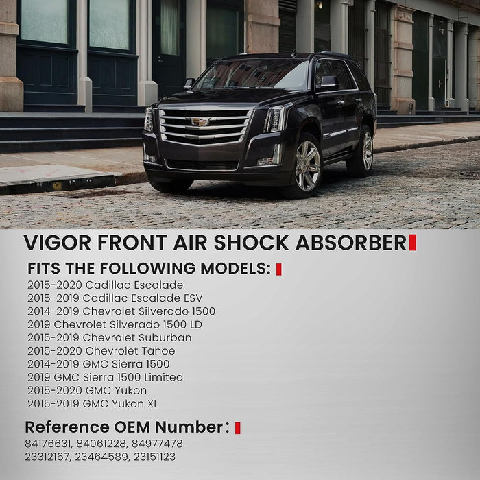 VIGOR Front Air Shock Absorber Assys Compatible with 2015-2022 Cadillac Escalade Chevy Silverado Tahoe Avalanche Suburban GMC Sierra Yukon Car Air Strut, OEM Number 84176631, 84061228