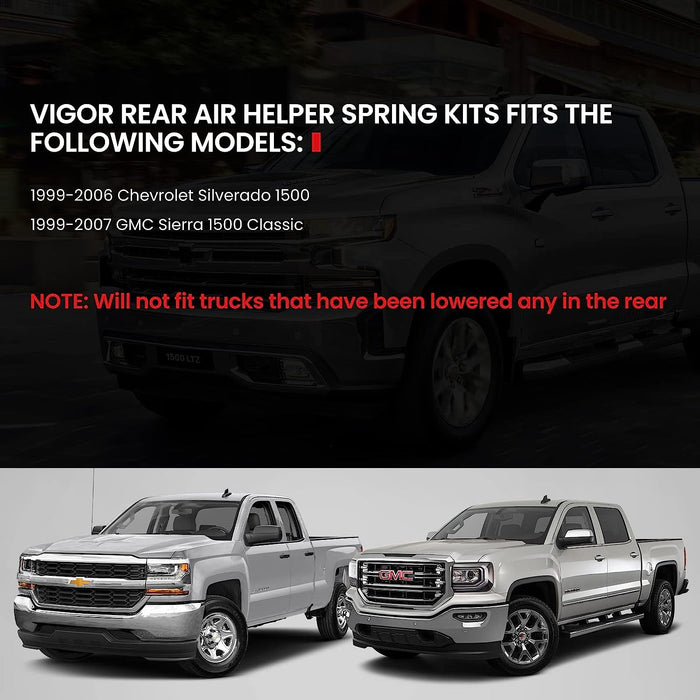 MaXpeedingrods Air Suspension Helper Spring Kit (5000 Lbs) For GMC Sierra & Chevy Silverado 1500 99-07