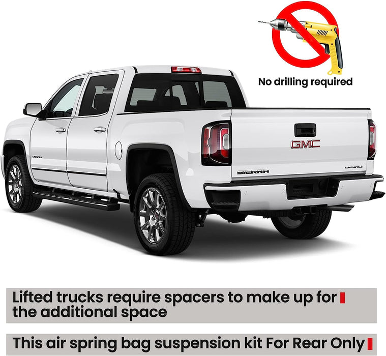 VIGOR Air Spring Bag Suspension Kits Compatible with 1999-2007 Chevrolet Silverado 1500, GMC Sierra 1500 Classic Pickup Rear Air Helper Spring Kit, Up to 5,000 lbs of Load Leveling Capacity