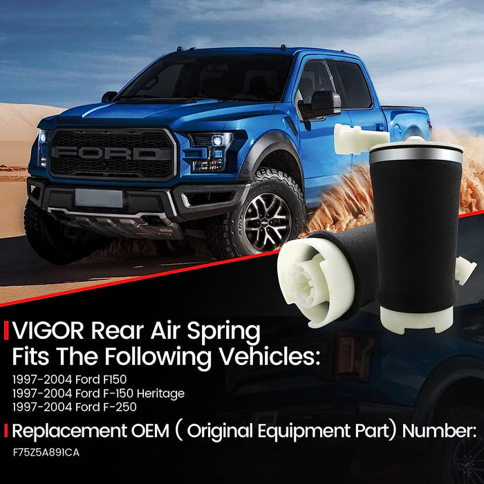 Vigor Rear Air Suspension Spring Bag Compatible with Ford F150 and F250 1997-2004 Car, OEM Number F75Z5A891CA