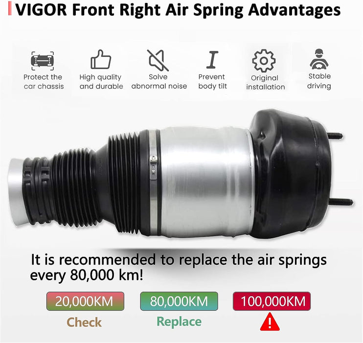 VIGOR Front Left or Right Air Spring Compatible with 2012-2018 Benz W166 GL-Class GLS-Class GLE-Class ML-Class Car Air Strut, OEM Number 1663201313, 1663201413