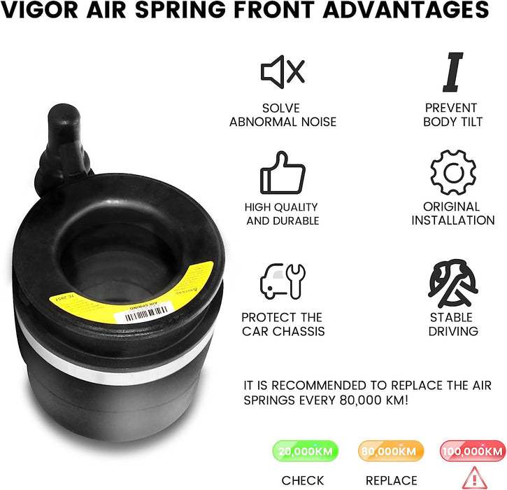 Vigor Front Air Suspension Spring Bag Compatible with Ford Expedition and Lincoln Navigator 2003-2006 Car, OEM Number 2L1Z3C199AA, 4L1Z3C199AA, 6L1Z3C199AA
