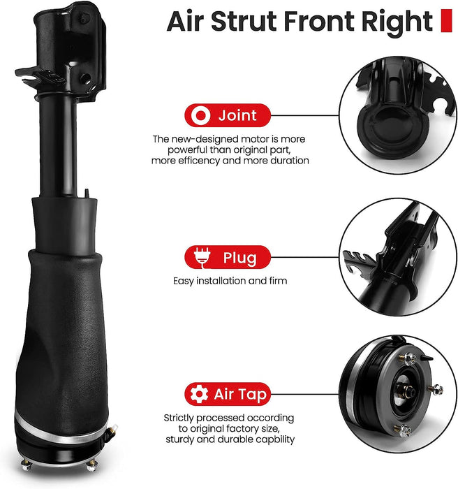 VIGOR Front Left or Right Air Strut Absorber Compatible with 2003-2012 Range Rover L322 Car Air Suspension Shock, OEM Replace Part Number LR032563, RNB501520, RNB501400