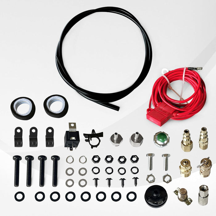 Vigor P/N10000 Air Ride Suspension Compressor Kit with 98C Compressor, 1/4'' NPT Drain Cock, 40 Amp Relay, and 8ft Air Hose – Perfect for Car Horns, Air Suspension, Vehicle Tires & Air Tools