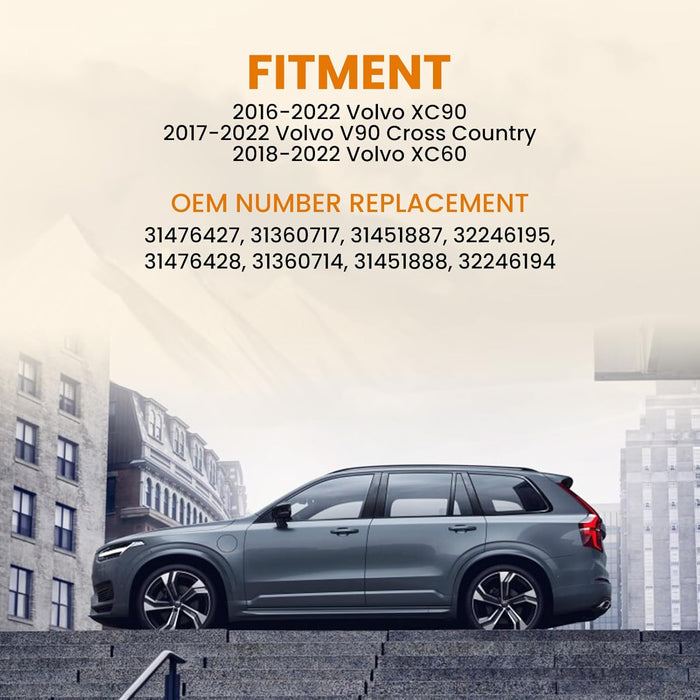 Rear Air Suspension Spring Bag Replacement for 2016–2022 Volvo XC90, V90 Cross Country & XC60, Air Ride Suspension, Replaces OEM 31476427, 31360717, 31451887