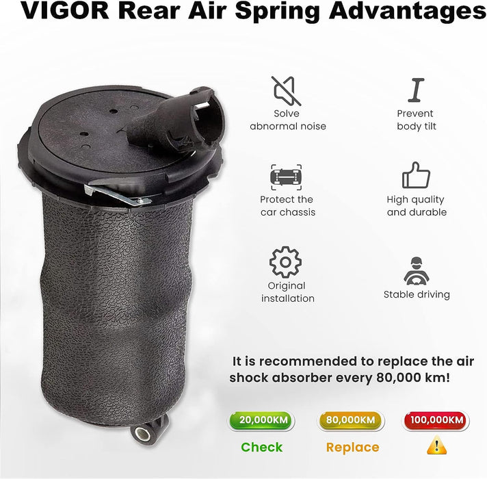 VIGOR Rear Air Suspension Spring Bag Compatible with 1984-1987 Lincoln Continental and 1984-1992 Lincoln Mark VII Car Air Struts, OEM Replace Part Number F1LY5560B, F1LY5560A