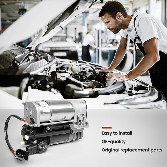 VIGOR Air Suspension Compressor Pump Compatible with 2011-2018 Audi A8/S8 D4-4H and 2011-2020 Bentley Mulsannen Car, OEM Replace Part Number 4H0616005D, 4H0616005C