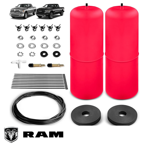 VigorLift Air Spring Suspension Kit for RAM trucks, red air springs and components