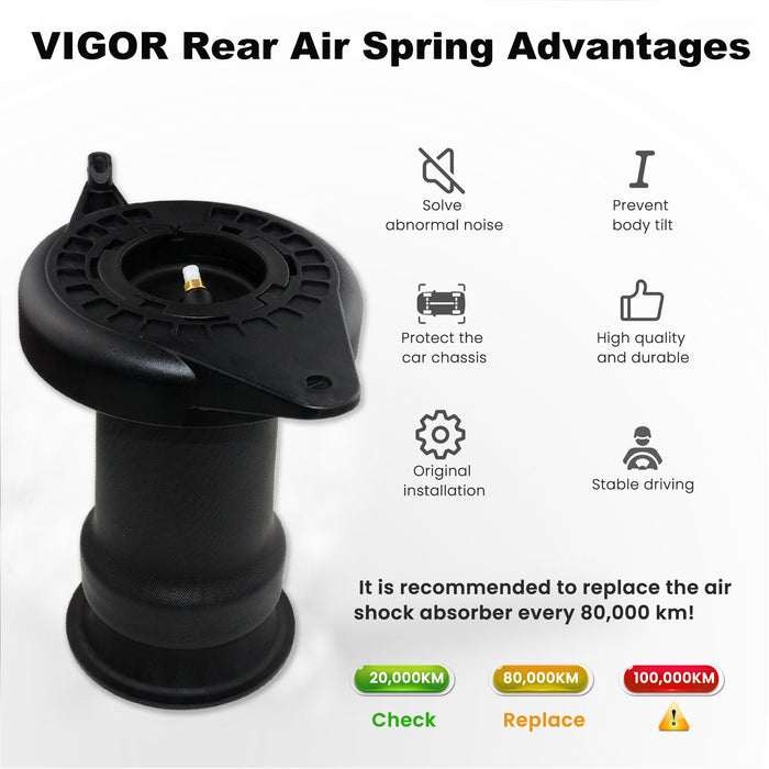 VIGOR Rear Air Suspension Spring Bag Compatible with 2007-2021 Citroen Jumper, Relay, Peugeot Boxer and Fiat Ducato Car Air Struts, OEM Replace Part Number 1350998080
