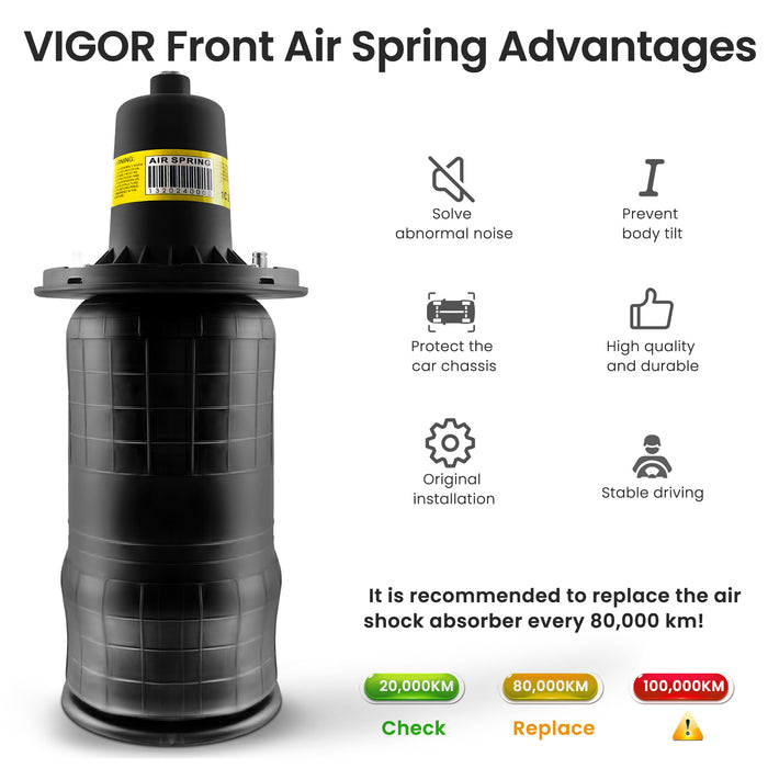 VIGOR Front Air Suspension Spring Bag Compatible with 1994-2002 Land Rover Range Rover 2 (P38) Car Air Struts, OEM Replace Part Number REB101740, ANR4684