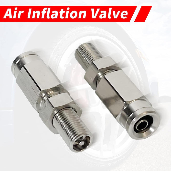 2PCS Air Inflation Schrader Valve for 1/4" OD Air Line Tubing, Push to Connect Style for Air Spring Bag Truck Suspension Fittings Part for Line Hose