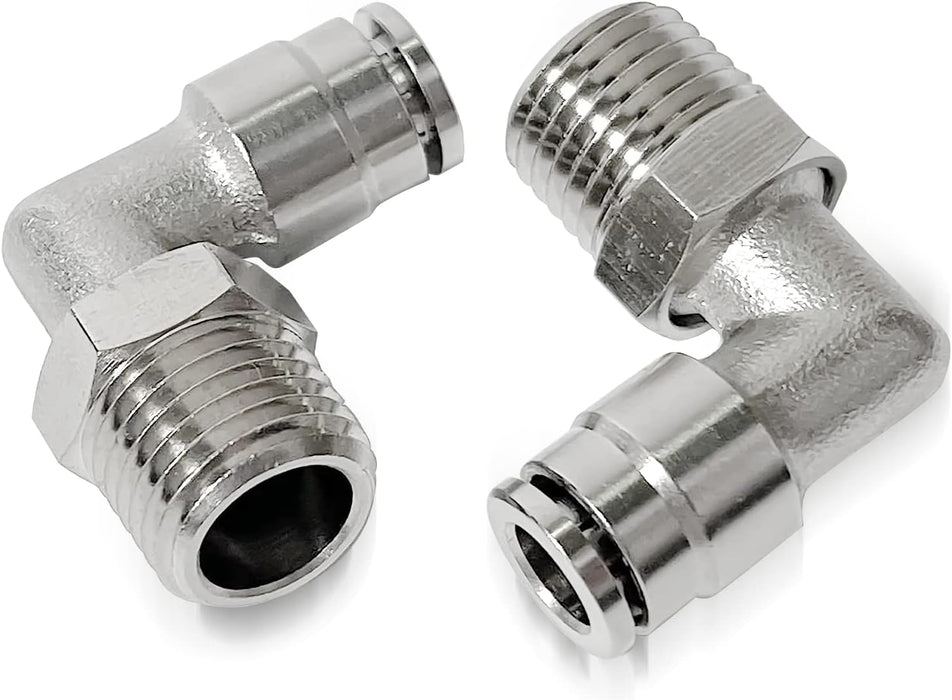 LaL-Products Air Suspension 90° Fitting – 1/2 NPT Male To 1/2” Push-In, 4 Pack