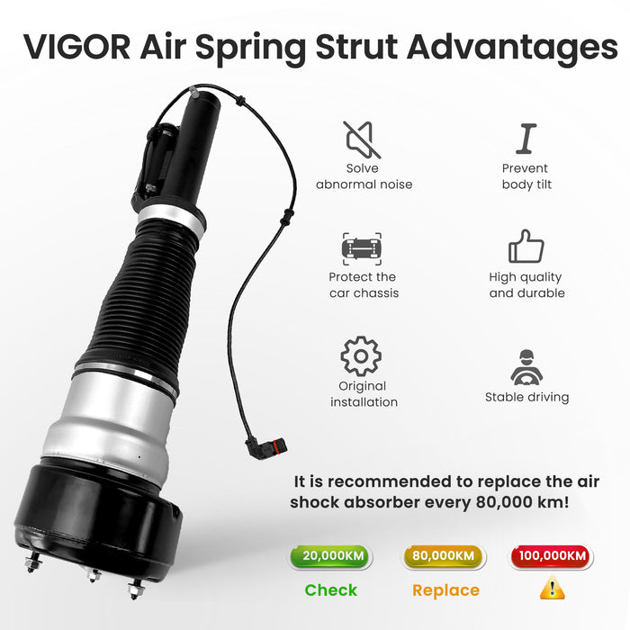 VIGOR Front Air Strut Shock Absorbers Compatible with 2007-2013 Benz W221 S350 S400 S500 S550 S600 S63 AMG Car, OEM Number 2213204913, 2213209313