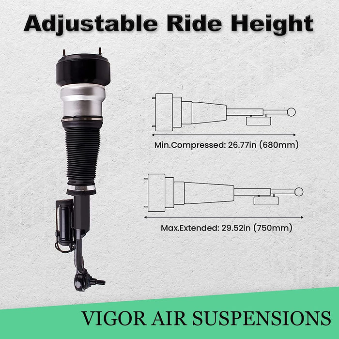 Air Suspension Shock Absorber Front Right Compatible with 2007-2013 Benz W221 S350 S450 S550 CL550 with 4Matic AWD Air Strut, OEM Number 2213201838, 2213200538